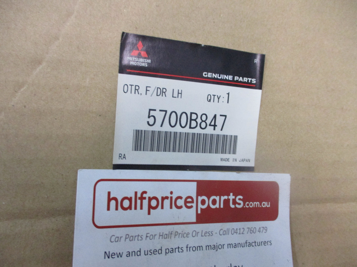 Mitsubishi Outlander Genuine Passenger Door Skin (Unpainted) New Part