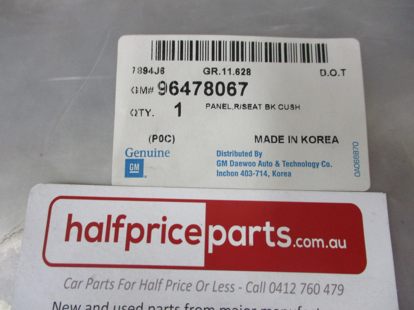 Holden Captiva Genuine Left Hand Rear Seat Back Panel New Part