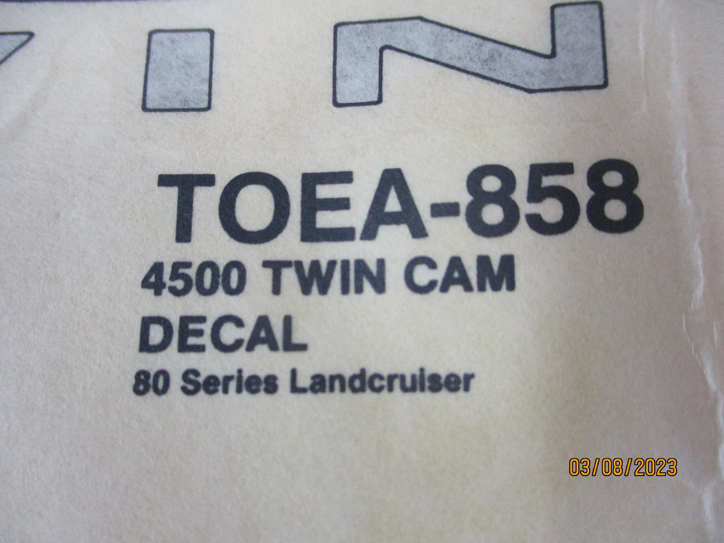 Toyota Landcruiser 80 Series Genuine 4500I Twin Cam Decal New Part
