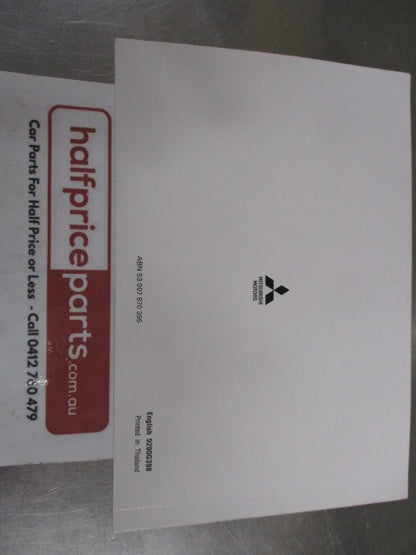 Mitsubishi Genuine Display Audio Owner's Manual New Part
