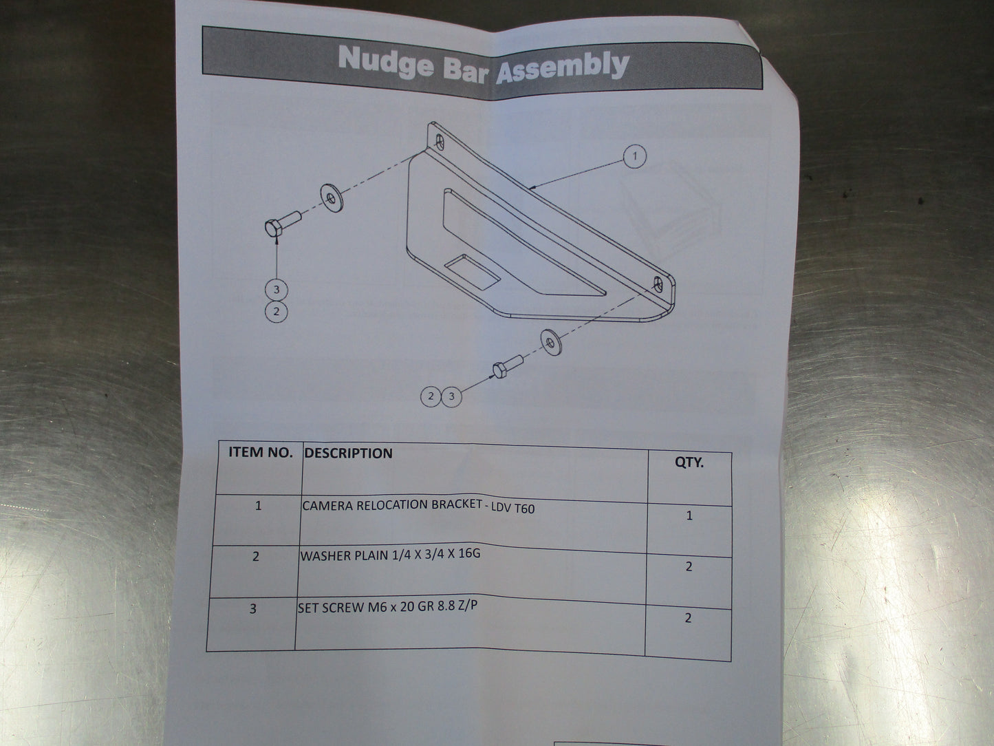 LDV T60 Genuine 360 Camera Relocation Kit New