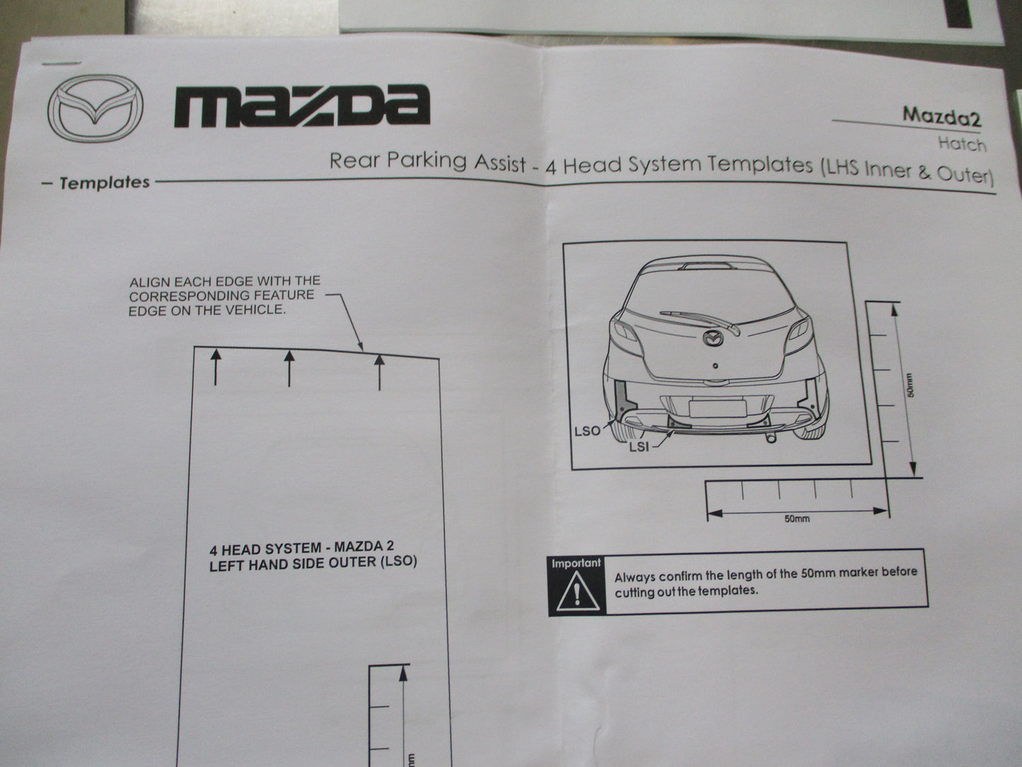 Mazda 2 DE Genuine Reverse Park Assist With Fitting Kit And Instructions (Spirited Green) New Part