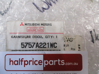 Mitsubishi Challenger/Pajero Sport Genuine Outer Left Hand Rear Door Garnish (White) New Part