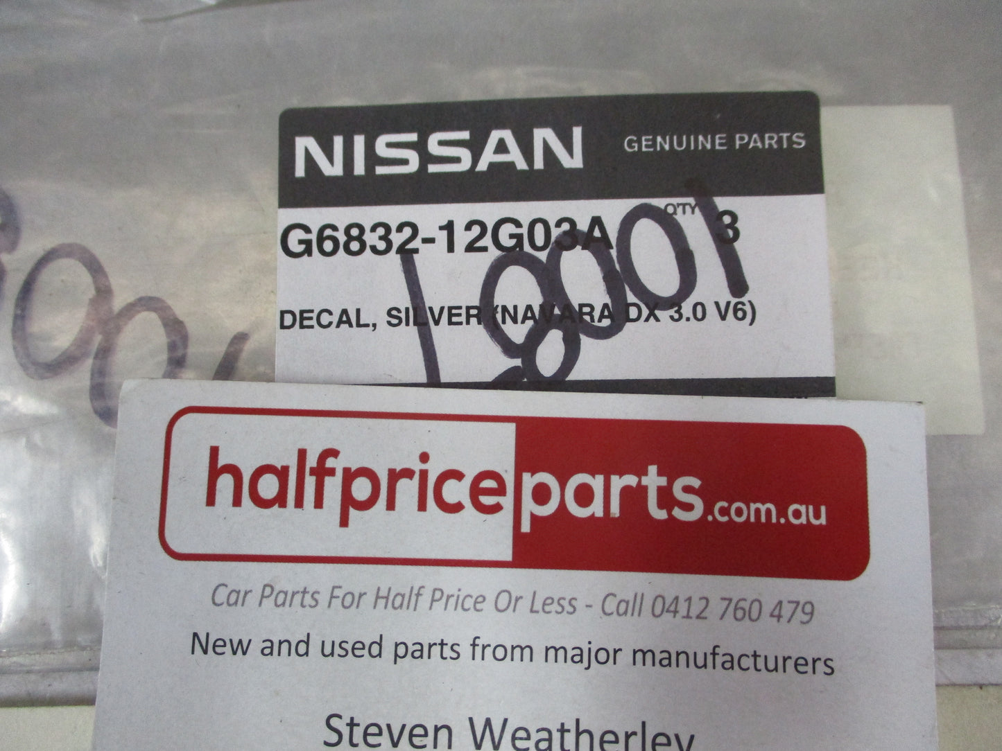Nissan Navara D21 Genuine Tail Gate Decal (NAVARA DX 3.0V6) New Part