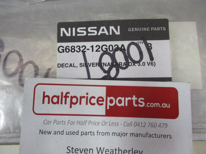 Nissan Navara D21 Genuine Tail Gate Decal (NAVARA DX 3.0V6) New Part