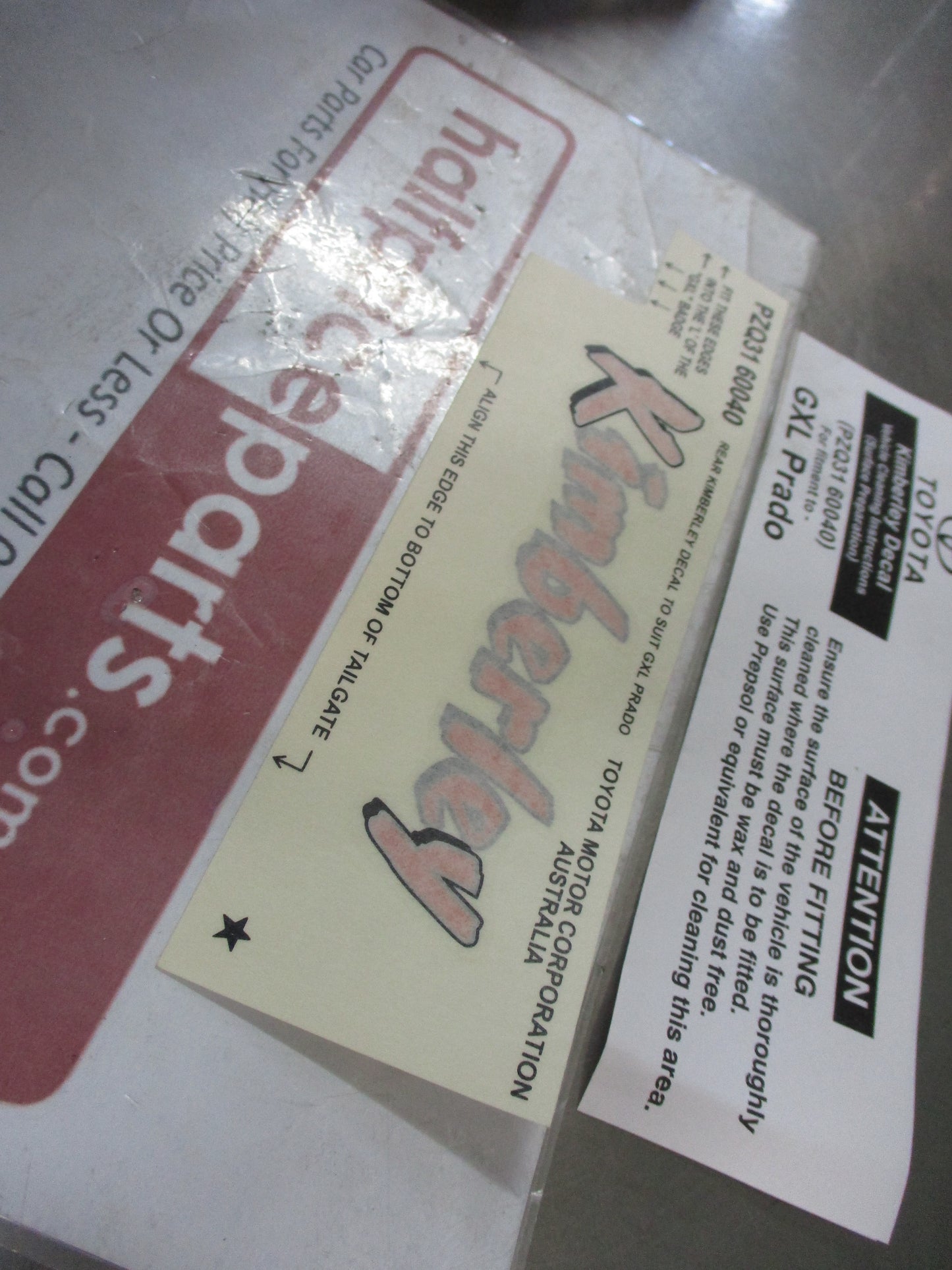 Toyota Prado Kimberley GXL Genuine Left Hand Rear Quator Panel Decal New Part