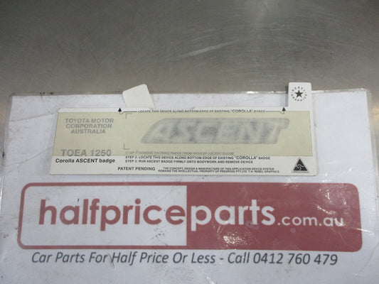 Toyota Corolla Ascent Genuine Rear Ascent Emblem New Part
