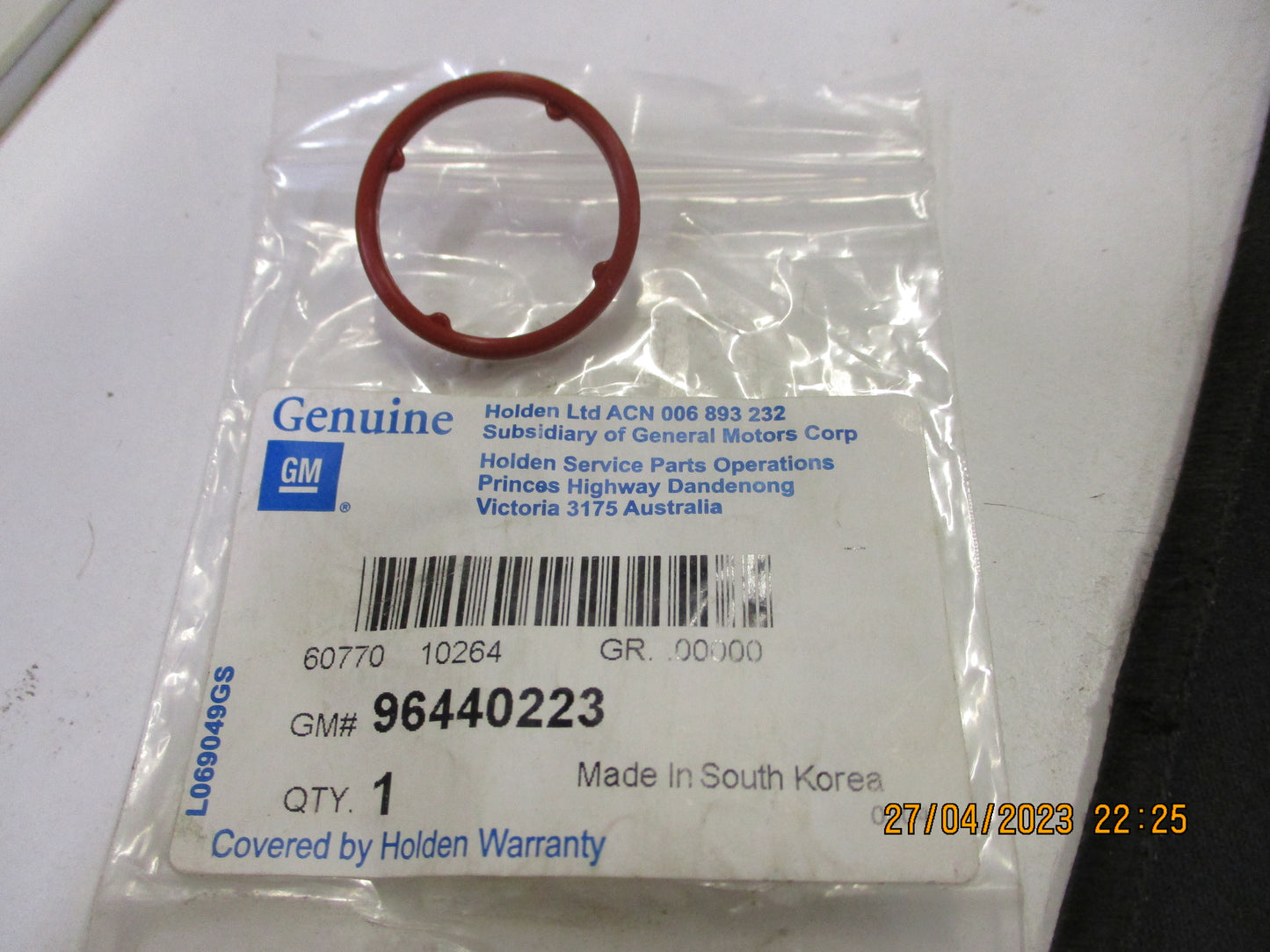 Holden Captiva Genuine Viva Oil Pump Seal O-Ring New Part