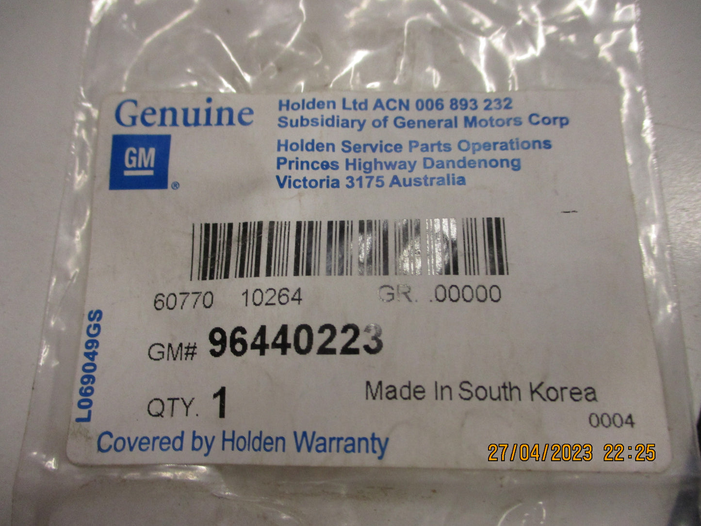 Holden Captiva Genuine Viva Oil Pump Seal O-Ring New Part