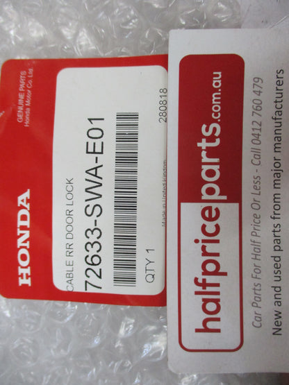 Honda CR-V Genuine Rear Door Lock Cable New Part