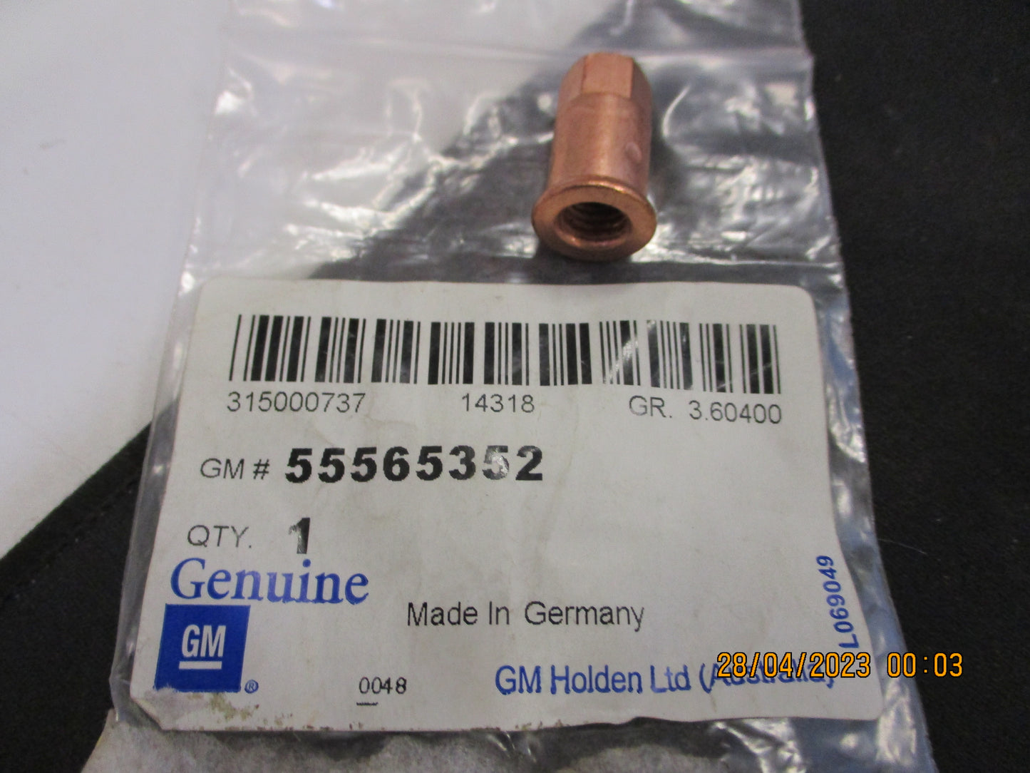 Holden Cruze/Barina/Trax Genuine Exhaust Manifold Nut New Part