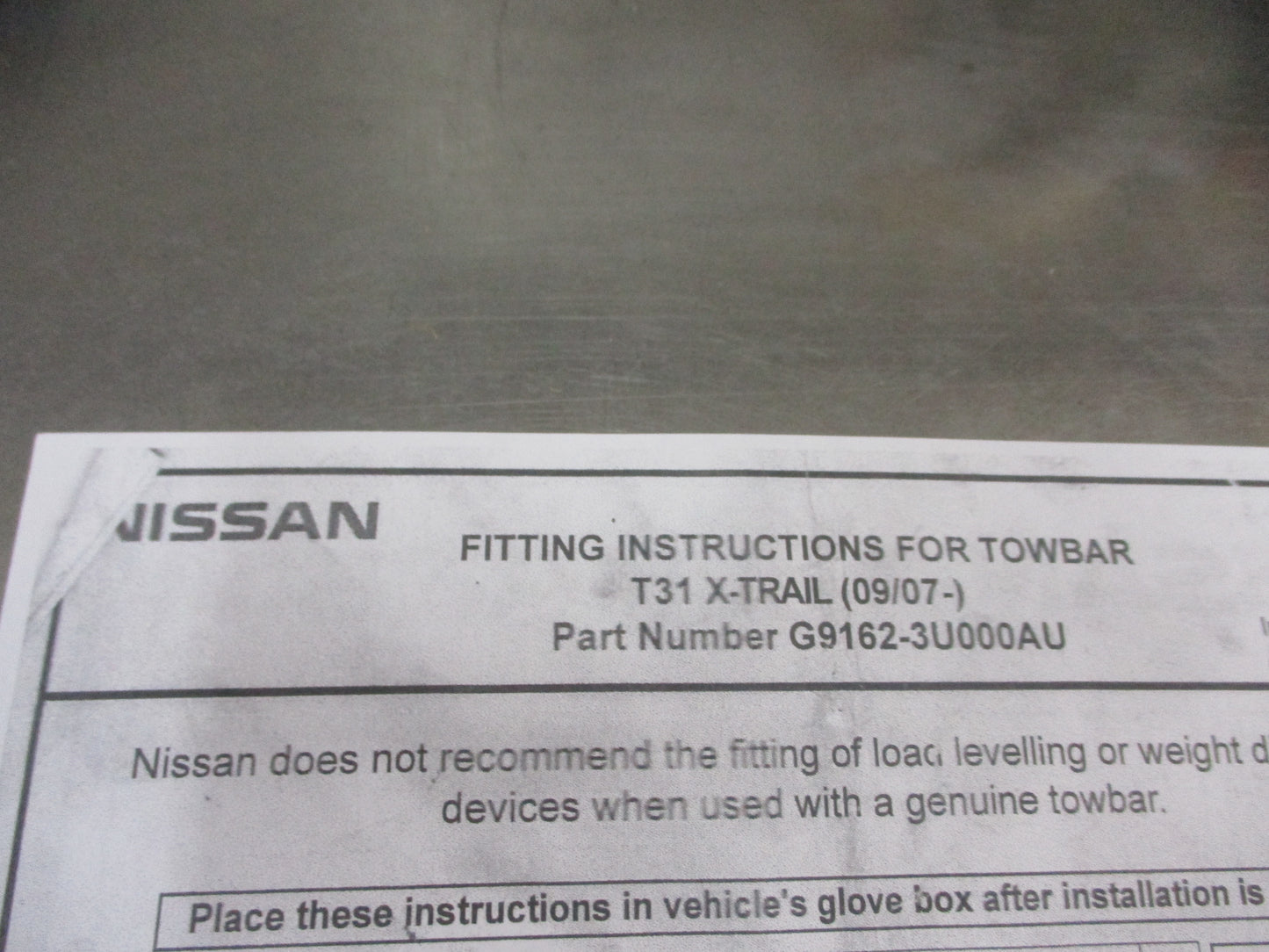 Nissan X Trail T31 Genuine Tow Bar Kit (NOT COMPLETE) New Part