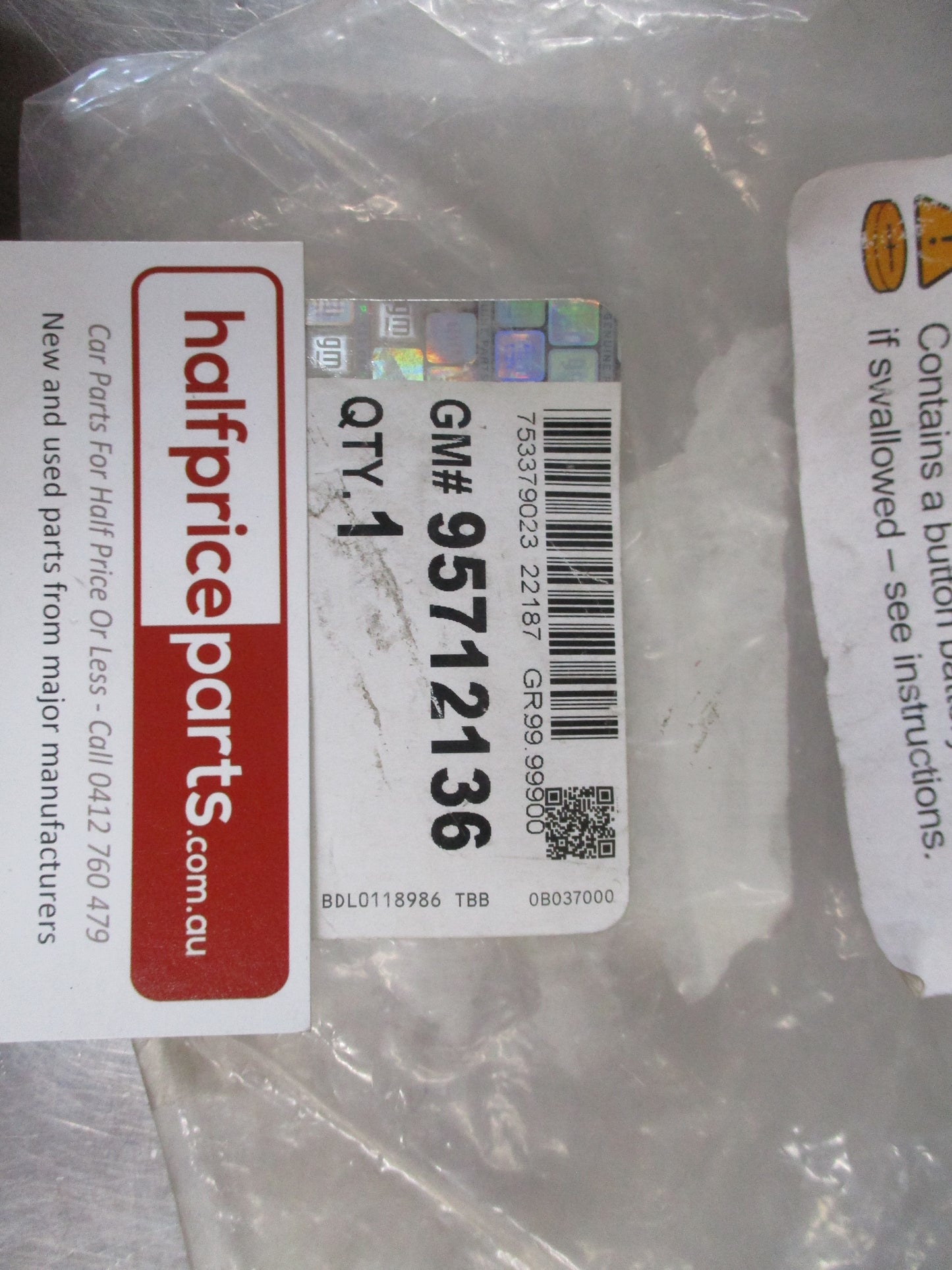 Holden Astra BL Genuine Key Door Lock and Ignition Lock Folding New Part