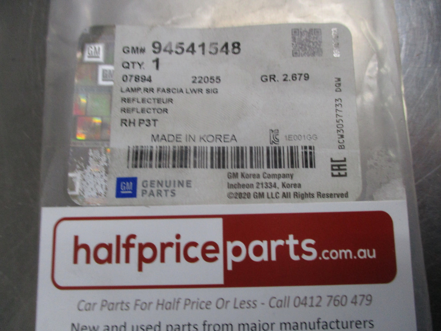 Holden Barina Genuine Right Hand Rear Side Fascia Signal Lamp New Part