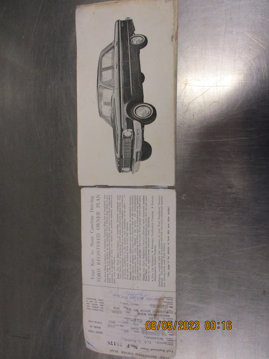 Ford XP Falcon Sedan-Hardtop-Station Wagon Genuine Registered Owners Manual Used Part