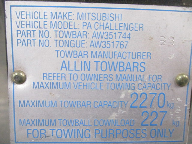 Mitsubishi Challenger Genuine Tow Bar Tongue 2270kg New Part