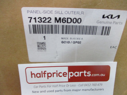 Kia Cerato Genuine Right Hand Out Side Sill Panel New Part