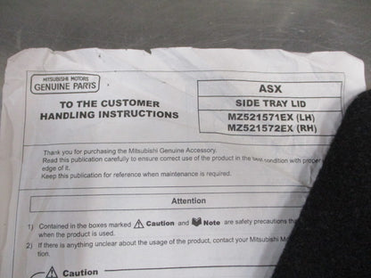 Mitsubishi ASX Genuine Right Hand Side Cargo Box Lid New Part