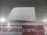 Holden JH Cruze Genuine Front Left Hand Bumper Fascia Lower Decal (Pt.1) New Part