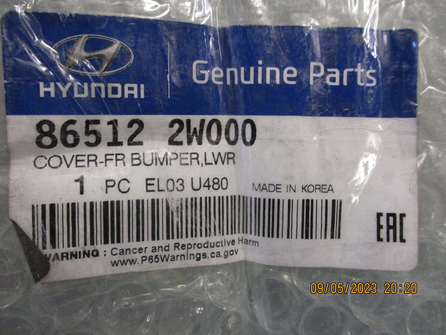 Hyundai Santa Fe Genuine Lower Front Bumper Bar Cover New Part