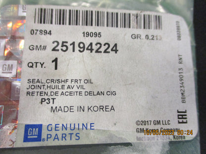 Holden Cruze 1.8 Ltr Genuine Crankshaft Oil Seal New Part