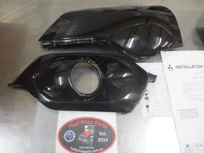 Mitsubishi Pajero Sport Genuine Front Fog Light Bezel Protector Kit (Factory Black) New Part