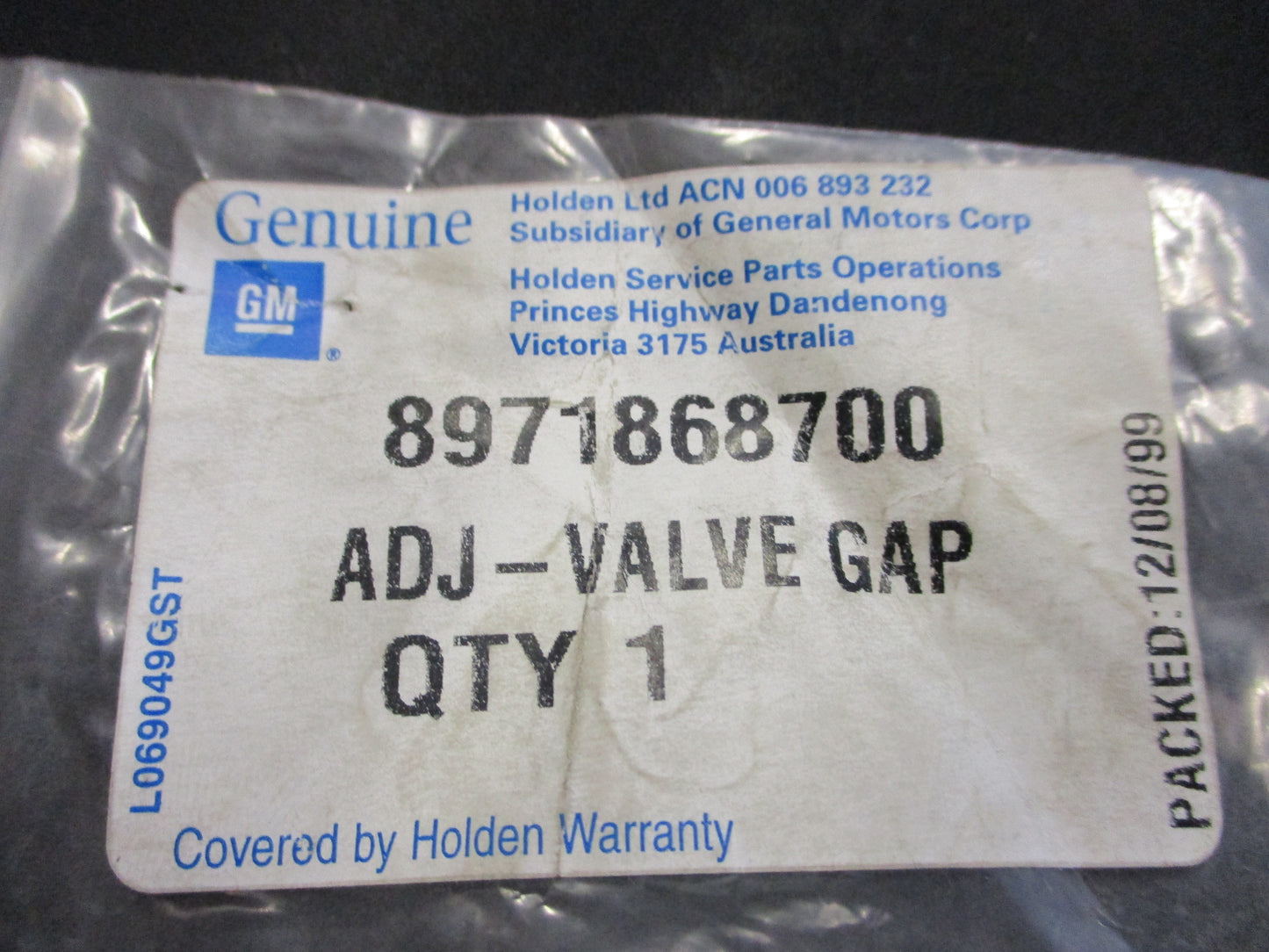 Holden Genuine Valve Gap Adjuster T=3.25 New Part