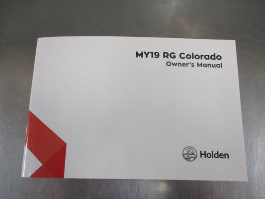 Holden RG Colorado Genuine Owners Manual MY19 New Part