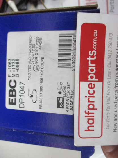 EBC Front Disc Brake Pad Set Suits Peugeot 306/406/406 Coupe New Part