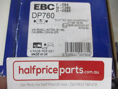 EBC Front Disc Brake Pad Set Suits Holden Astra-F/Calibra/Vectra-A/B New Part