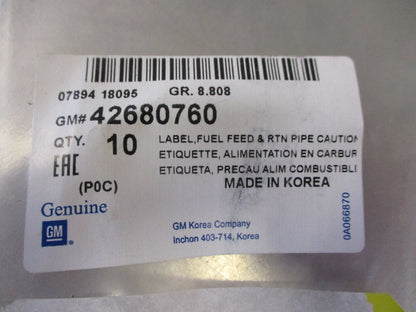 Holden Captiva Genuine Lable Set Fuel Feed Return Pipe New Part