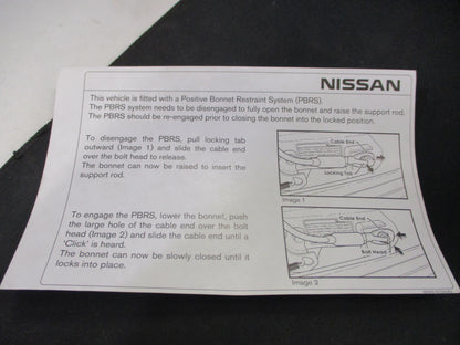 Nissan Navara Genuine (PBRS) Positive Restraint System Sticker New Part