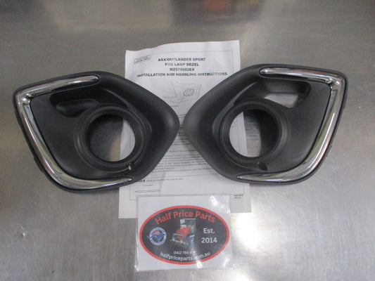 Mitsubishi Outlander Sport Genuine Chrome Fog Light Bezel Pair New Part
