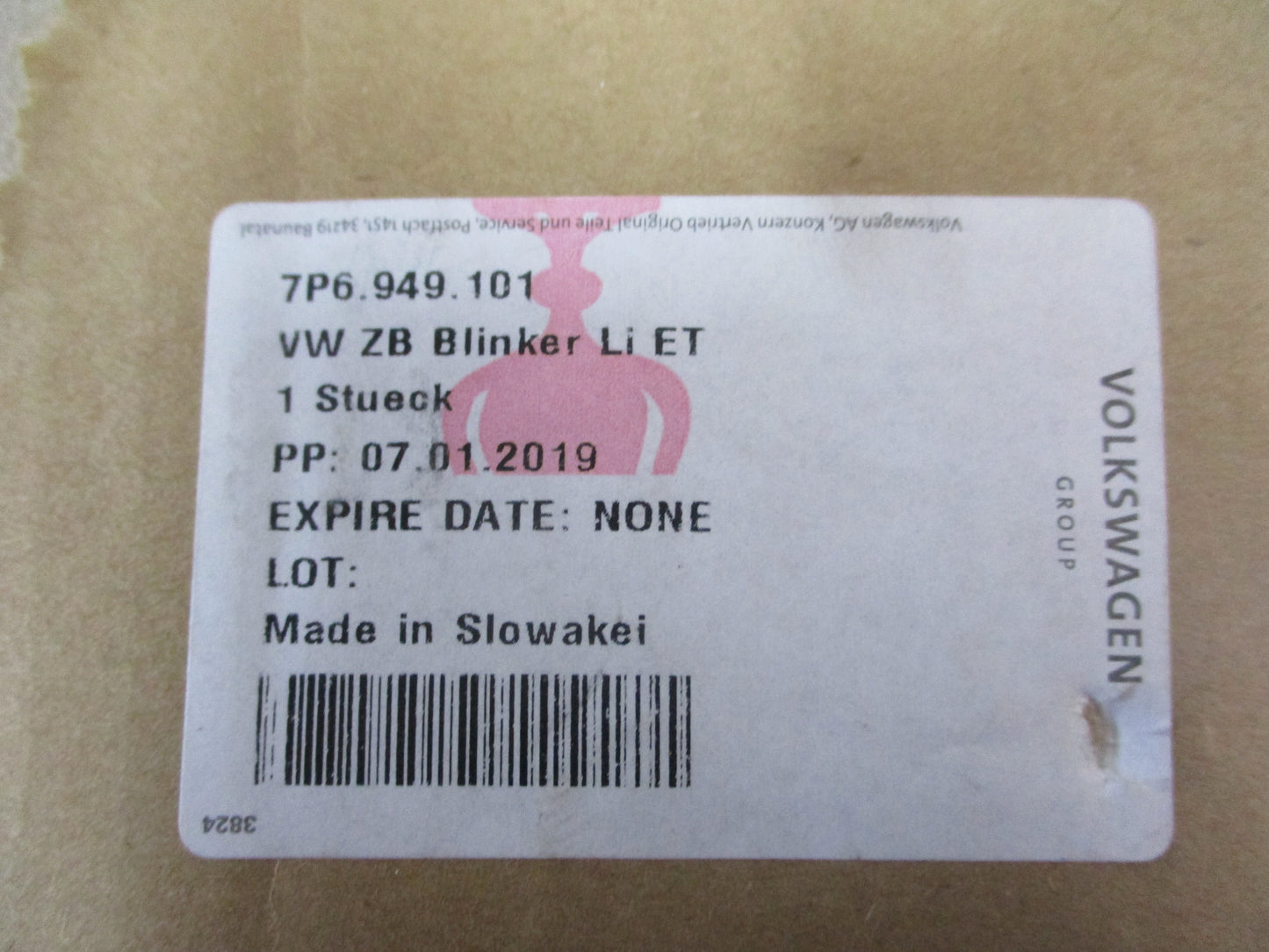 VW Touareg Left Hand Front Mirror Indicator Light New Part
