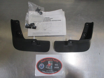 Mitsubishi Lancer Sedan Genuine Front Mud Flaps With Instructions/Fitting Kit New Part