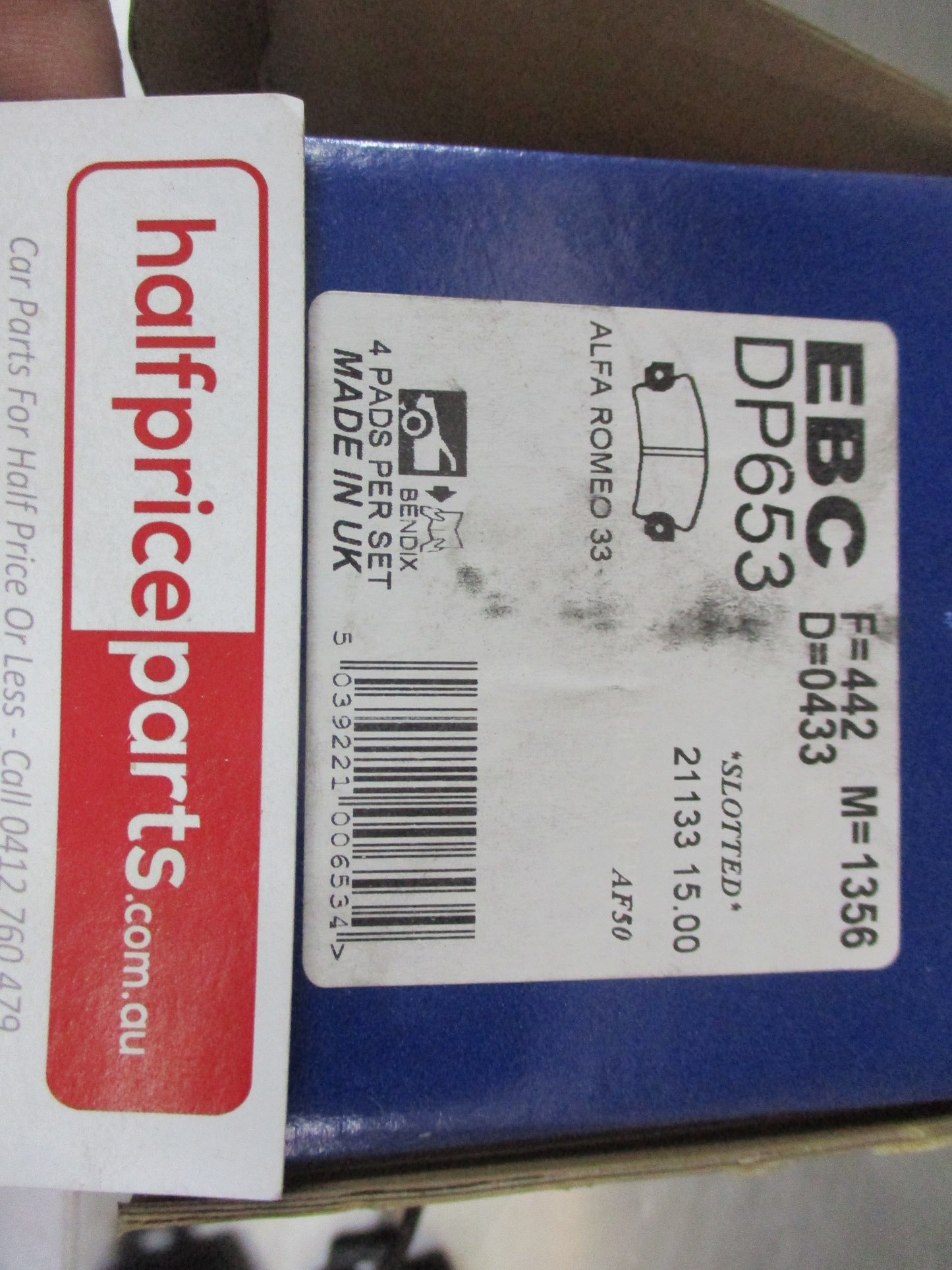 EBC Front Disc Brake Pad Set Suits Alfa Romeo 33 New Part