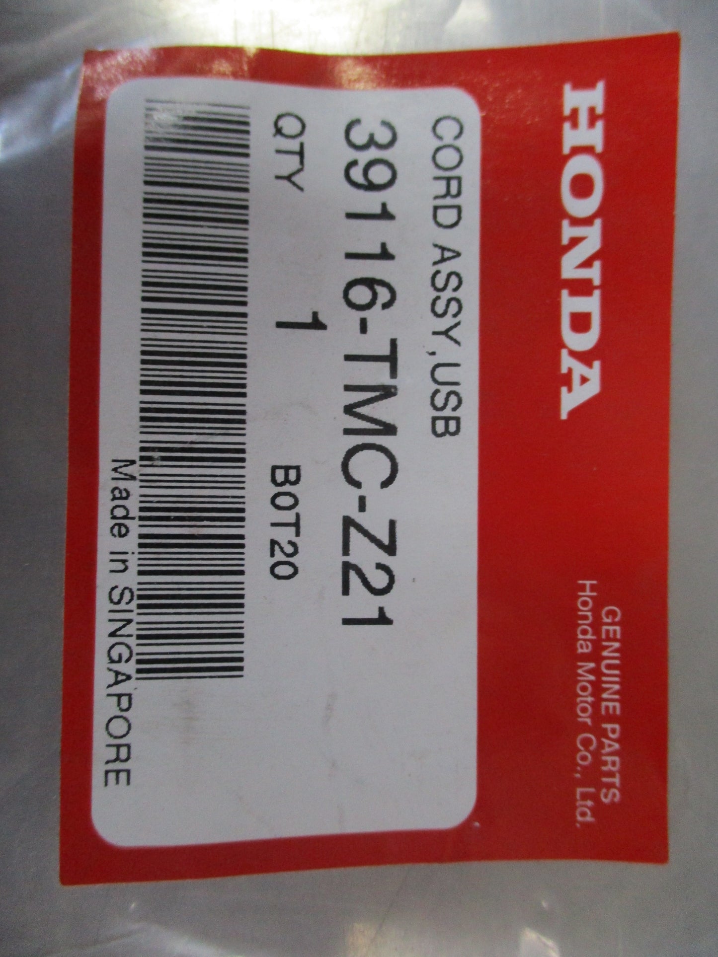 Honda Jazz Genuine Navigation USB Terminal Cord New