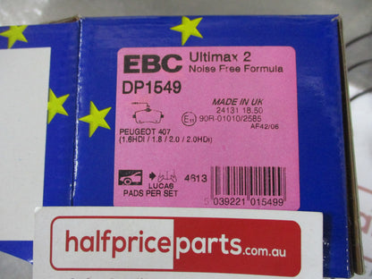 EBC Front Disc Brake Pad Set Suits Peugeot 407 New Part