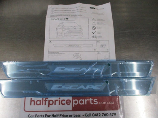 Ford Escape Genuine Non-Illuminated Stainless Steel Front Scuff Plate Set New Part