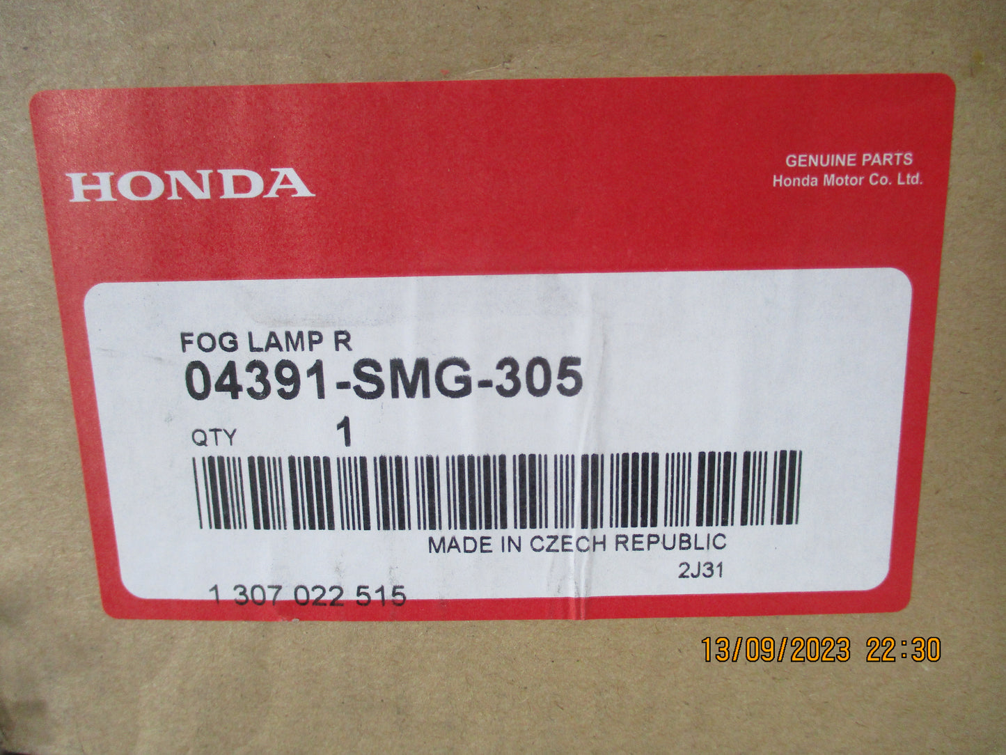 Honda FN2 Type R Civic Genuine Drivers Side Fog Light Lens New