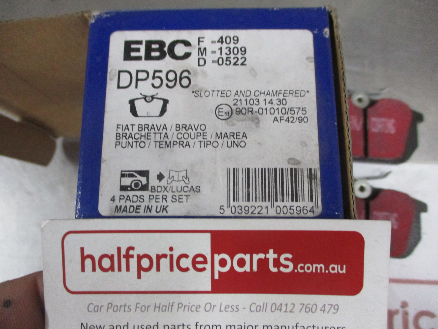 EBC Rear Disc Brake Pad Set Suits Alfa Romeo GTV/Fiat Coup/Fiat Punto New Part