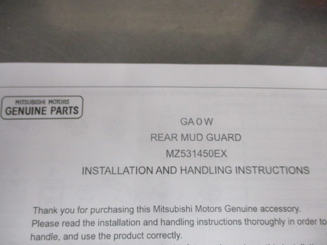 Mitsubishi Outlander Genuine Rear Mud Flap Set With Instruction/Fitting Kit New Part