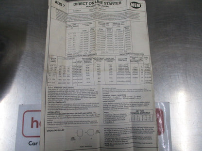 MEM DOL ADS7 Starter Switch Panel New Part