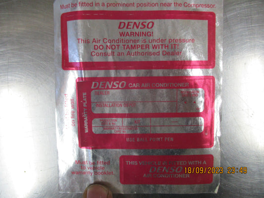 Toyota Air / Denso Genuine Service Stickers New