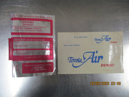 Toyota Air / Denso Genuine Service Stickers New