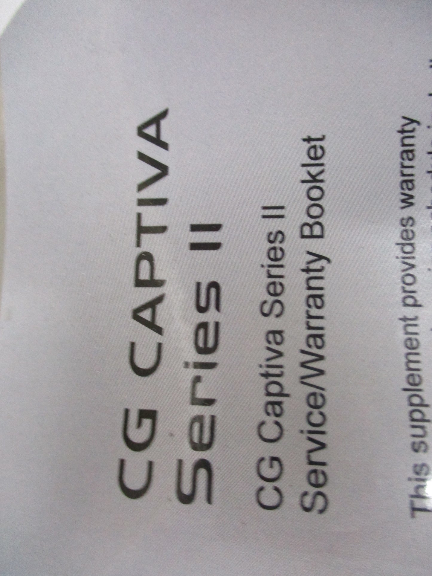 Holden CG Captiva Series II Genuine Service Warranty Book New Part