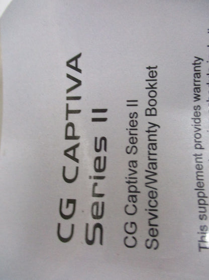 Holden CG Captiva Series II Genuine Service Warranty Book New Part