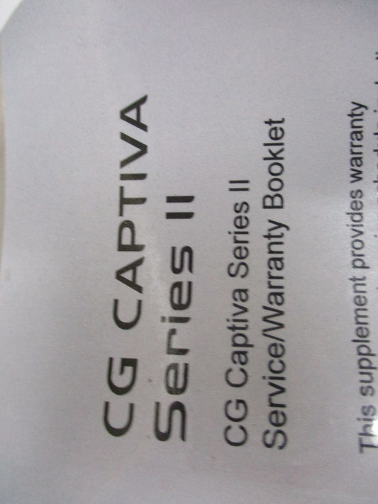 Holden CG Captiva Series II Genuine Service Warranty Book New Part