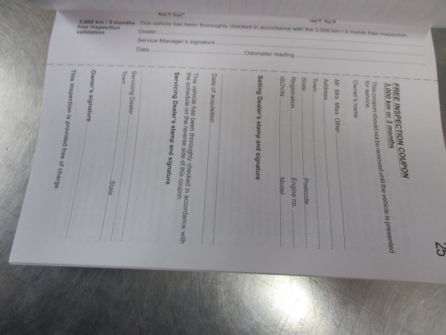 Holden CG Captiva Series II Genuine Service Warranty Book New Part