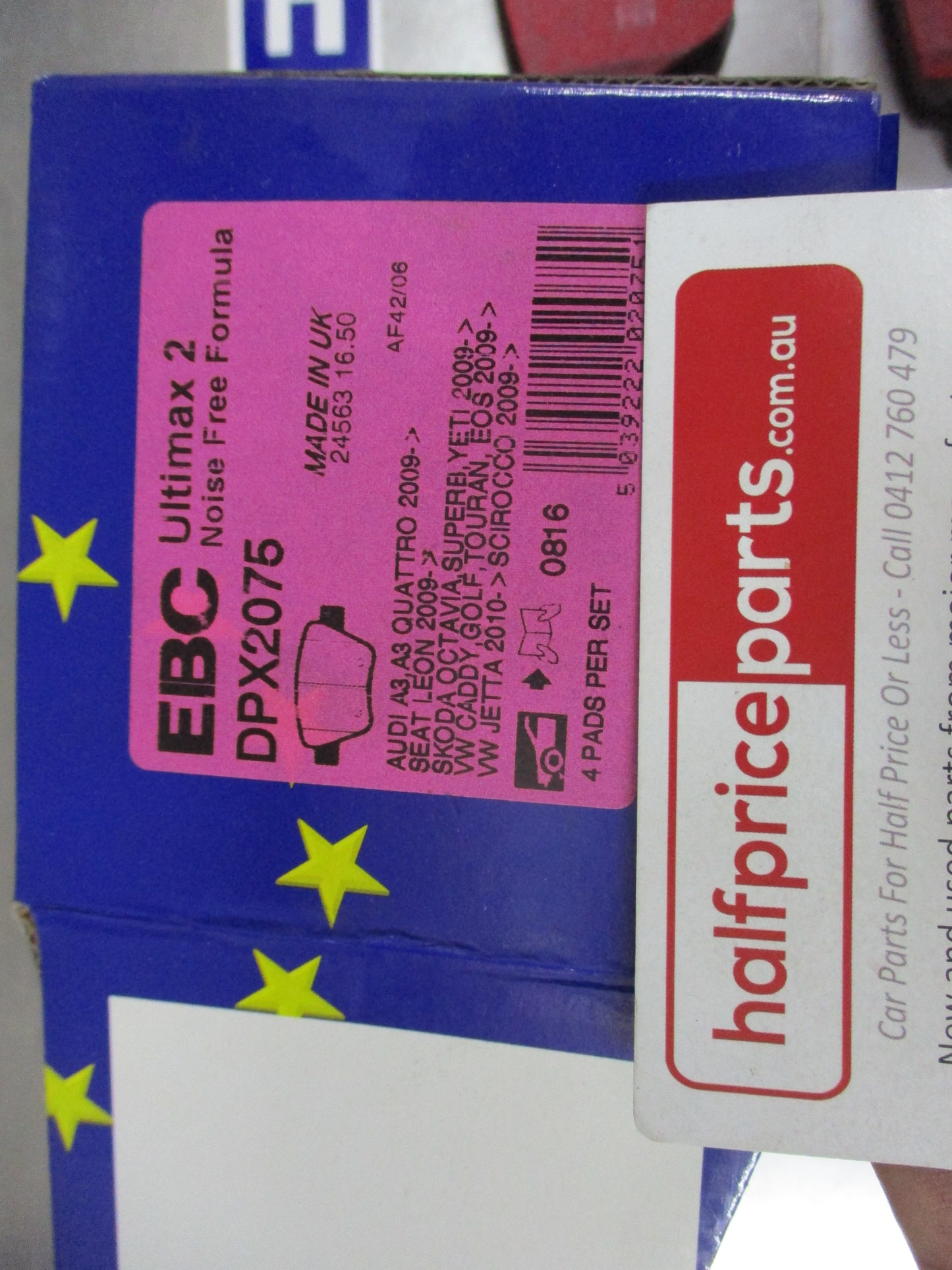 EBC Rear Disc Brake Pad Set Suits Audi A3/Seat Leon/Skoda Octavia/Superb/Yeti/VW Beetle/Golf/Jetta/Scirocco/T-Roc/Touran New Part